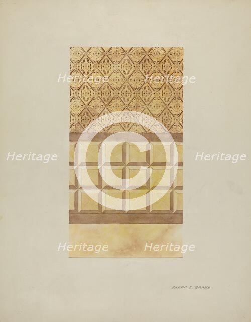 Wall Decoration, on Adobe Ranch House, c. 1939. Creator: Frank C. Barks.