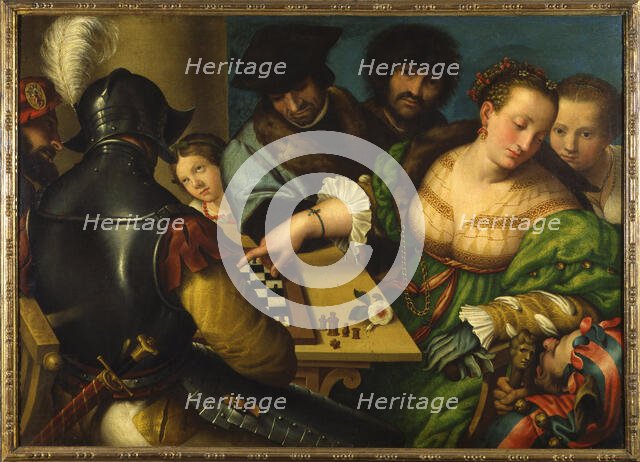 The Chess game, c1532. Creator: Campi, Giulio (1507-1573).