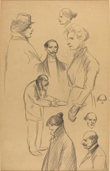 Figure Studies [verso], late 19th-early 20th century. Creator: Theophile Alexandre Steinlen.
