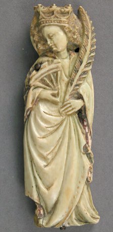 Plaque with Saint Catherine of Alexandria, French, ca. 1400. Creator: Unknown.