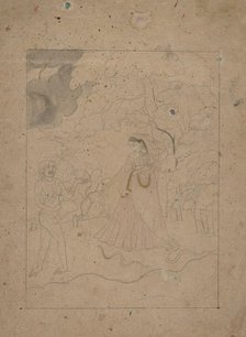 Abhisarika Nayika (Heroine Braving the Night), ca. 1800. Creator: Unknown.