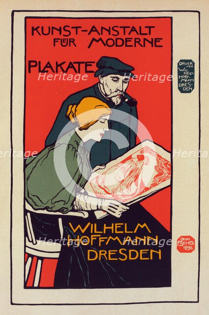 Affiche allemande pour l' "Établissement artistique d'Affiches modernes", c1898. Creator: Anton Otto Fischer.