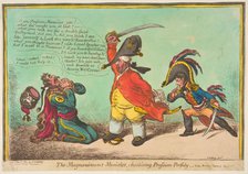The Magnanimous Minister, Chastising Prussian Perfidy.-vide-Morning Chronicle April..., May 2, 1806. Creator: James Gillray.