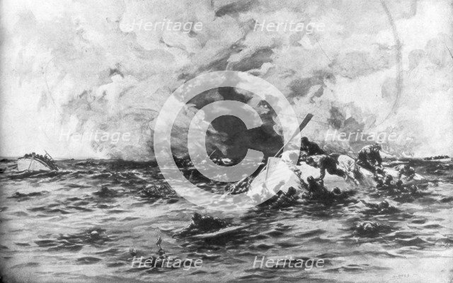 The lifeboats of RMS Lusitania, 7 May 1915, (1926). Artist: Samuel Begg