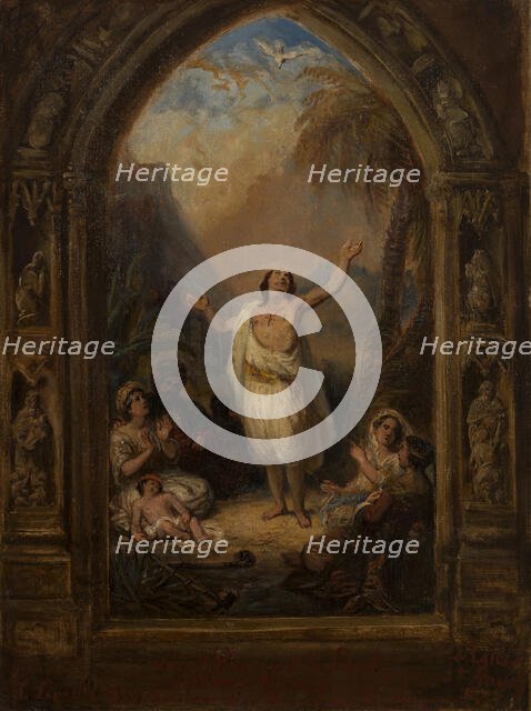 Esquisse pour l'église Saint- Merry : Saint Vincent de Paul arrivant à Tunis, 1840. Creator: Francois-Gabriel-Guillaume Lepaulle.