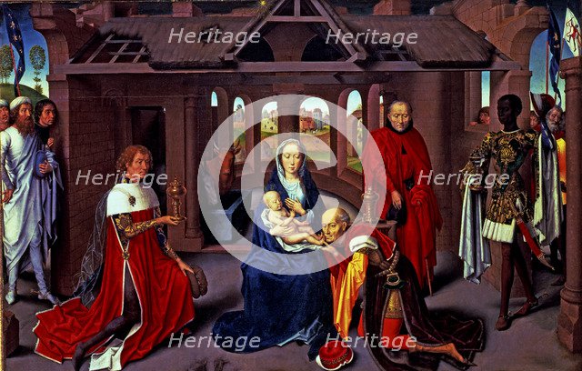 The Adoration of the Magi' (the Magi are portraits of Carlos 'the Fearless' and Philip 'the Good)…