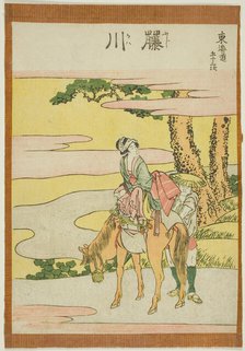 Fujikawa, from the series "Fifty-three Stations of the Tokaido (Tokaido gojusan..., Japan, c.1806. Creator: Hokusai.