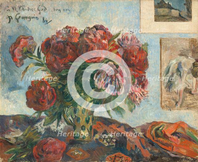 Still Life with Peonies, 1884. Creator: Paul Gauguin.