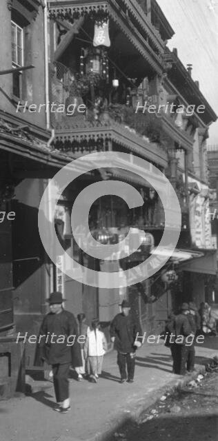 The street of painted balconies, Chinatown, San Francisco, between 1896 and 1906. Creator: Arnold Genthe.