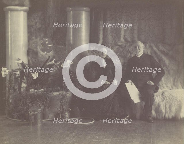 Mr. and Mrs. Charles L. Tiffany in Louis C. Tiffany's Studio, ca. 1890. Creator: George Collins Cox.