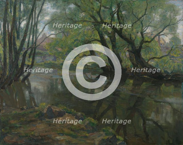 Weeping Willows by Akerselven, 1907. Creator: Thorolf Holmboe.