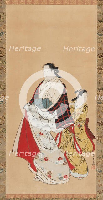 Yujo and her understudy (kamuro), 18th century. Creator: Miyagawa Choshun.