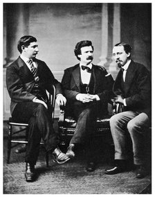 Alfred Townsend, Mark Twain and David Gray, 1871 (1955). Artist: Unknown