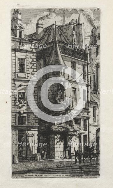 House with a Turret, rue de la Tixéranderie, Paris, 1852. Creator: Charles Meryon (French, 1821-1868).