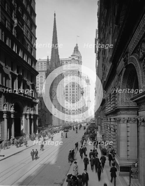 Broadway and Trinity Church, New York, c.between 1910 and 1920. Creator: Unknown.
