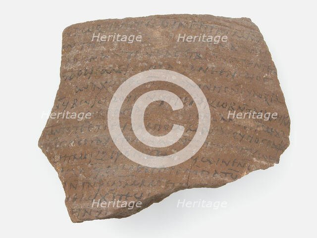 Ostrakon with a Letter Regarding the Will of Apa Victor, Coptic, 600. Creator: Unknown.