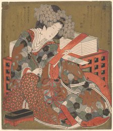 Woman About to Write a Poem, c. 1824. Creator: Gakutei.