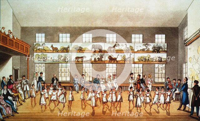 Dancing Lesson at the Robert Owen's Foundation New Lanark, 1823. Creator: Anonymous.