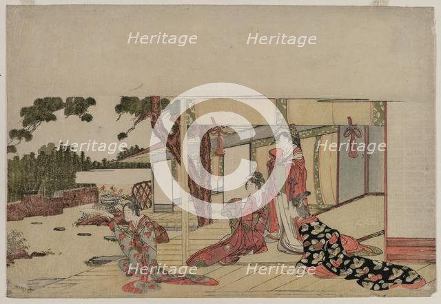 Women on a Veranda, c. 1800. Creator: Hishikawa Sori III (Japanese).