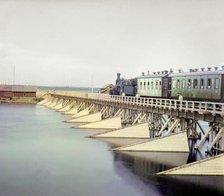 Railroad bridge over the Shuya River, 1915. Creator: Sergey Mikhaylovich Prokudin-Gorsky.