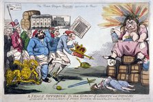 'A Peace Offering to the Genius of Liberty and Equality', 1794.                          Artist: Isaac Cruikshank