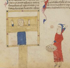 The pillory. From the Coutumes de Toulouse, 1295-1297. Creator: Anonymous.