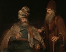The prophet Nathan admonishes King David. Creator: Gelder, Aert de (1645-1727).