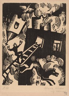 Burning House, 1918. Creator: Maria Uhden.