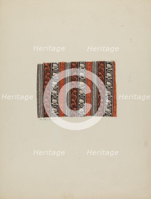 Historical Printed Cotton, c. 1940. Creator: Arlene Perkins.