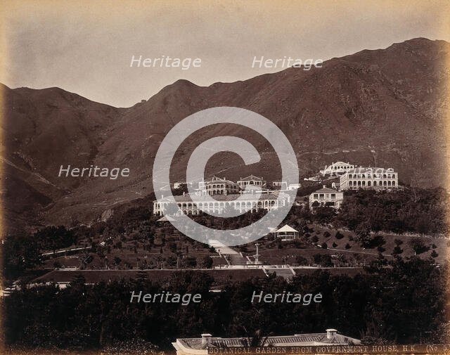 Hong Kong: Botanical Gardens and Albany, looking south from Government House, c1873. Creator: William Pryor Floyd.