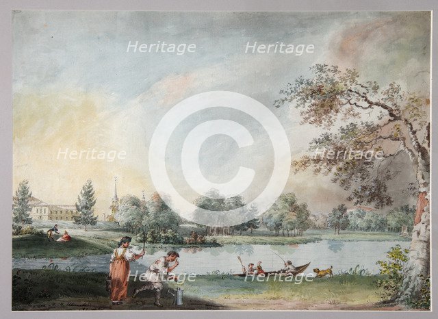 The Ponds before the Urban Estate of Count Alexei Kirillovich Razumovsky in Moscow, Early 1800s. Artist: Ivanov, Ivan Alexeyevich (1779-1848)