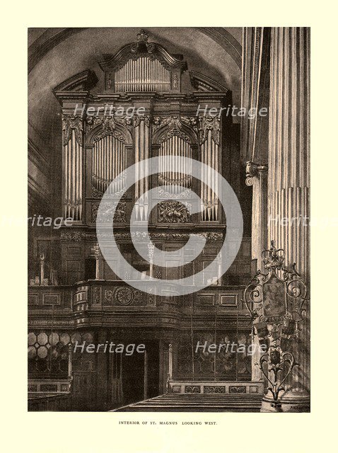'Interior of St. Magnus Looking West', mid-late 19th century.  Creator: Unknown.