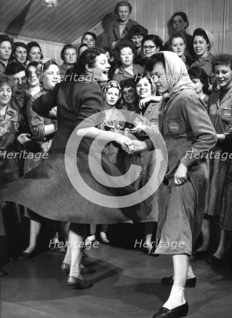 Female ICI employees enjoy a dance, South Yorkshire, 1957. Artist: Michael Walters