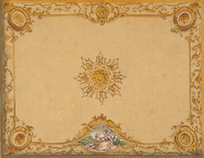 Design for a ceiling with painted decoration, 1830-97. Creators: Jules-Edmond-Charles Lachaise, Eugène-Pierre Gourdet.