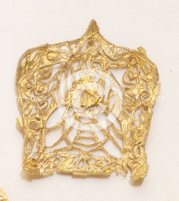 Pair of gold buckles in the form of a rosette, China, 13th century. Artist: Unknown