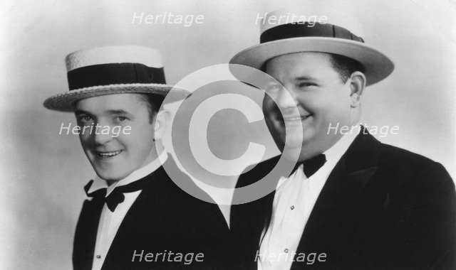 Stan Laurel (1890-1965) and Oliver Hardy (1892-1957), 20th century. Artist: Unknown