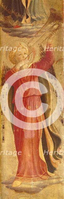 Angel making music (From the Tabernacle of the Linaioli), ca. 1433. Creator: Angelico, Fra Giovanni, da Fiesole (ca. 1400-1455).