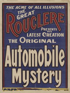 The Great Rouclere: the original automobile mystery, c1890 - 1910. Creator: Unknown.