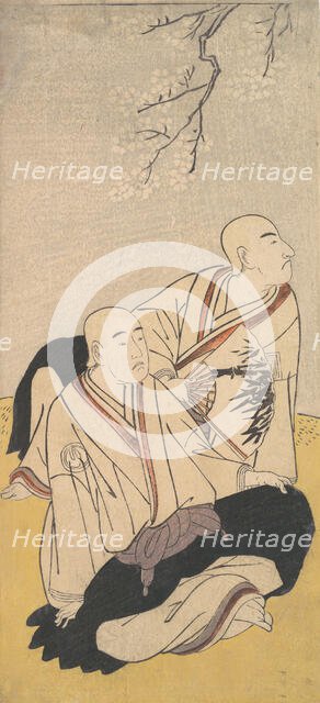 The Third Sawamura Sojuro & the Second Ichikawa Monnosuke as Buddhist Monks, 1791. Creator: Shunsho.