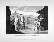 Ticket for the London Hospital showing Christ and the disciples, c1825. Artist: Charles Grignion