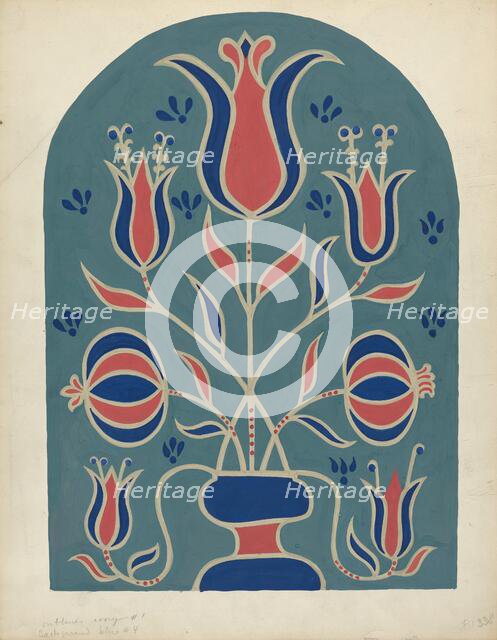 Study for Proposed Portfolio "Decorated Chests of Rural Pennsylvania", 1941. Creator: Unknown.