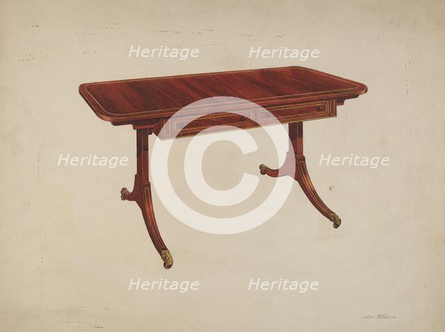 Table, c. 1938. Creator: Arthur Matthews.