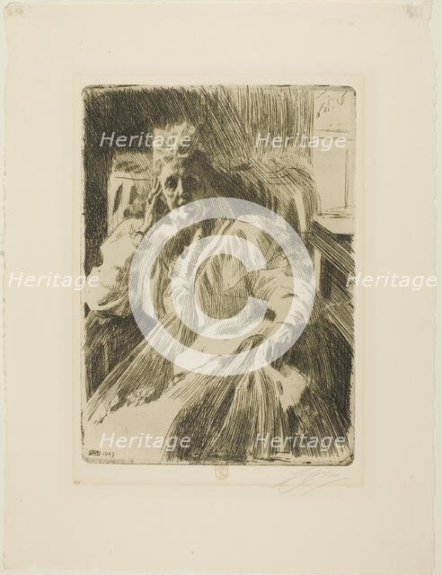 Queen Sophia, 1909. Creator: Anders Leonard Zorn.