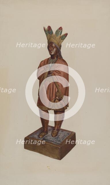 Cigar Store Indian, c. 1937. Creator: Lucille Chabot.