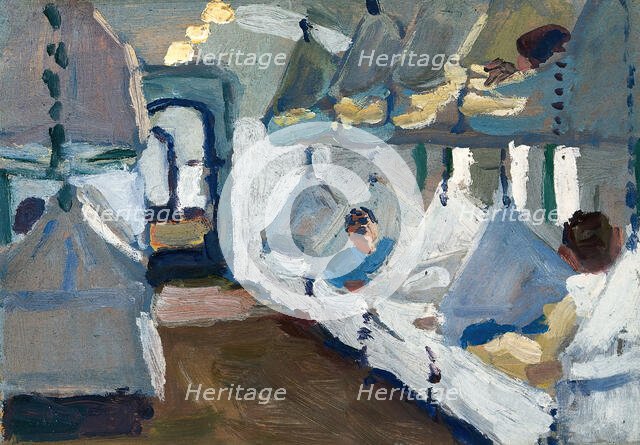 Interior of a naval ambulance train, c1918. Creator: Jan Gordon.