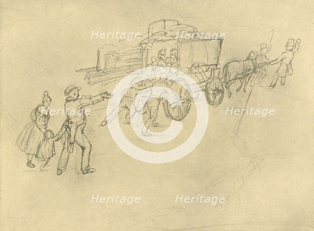 'Der Thespiskarren (Schauspieler auf Reisen)', mid-late 19th century, (c1924).  Creator: Carl Spitzweg.