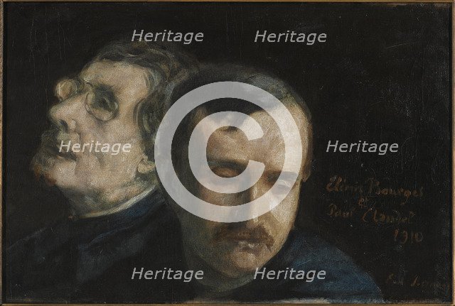 Double portrait of Paul Claudel and Élémir Bourges.