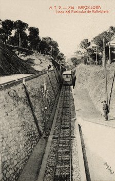 Vallvidrera Funicular Line, 1915 photograph, postcard published by ATV (Angel Tolrá Viazo).