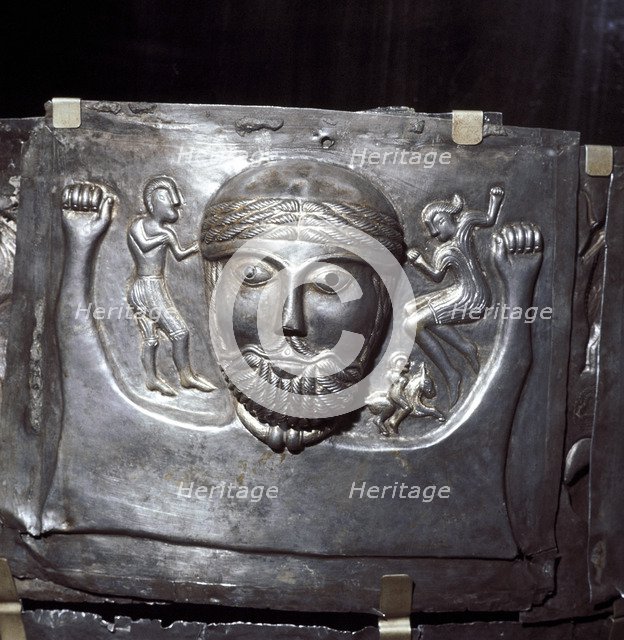 Gundestrup Cauldron, Celtic God holding two men, Danish, c100 BC. Artist: Unknown