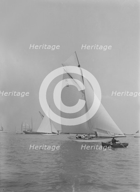 The 8 Metre Class 'The Truant' (H12) sailing close-hauled. Creator: Kirk & Sons of Cowes.